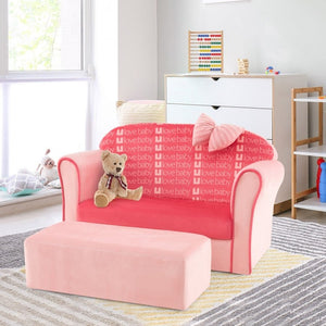 Ultra soft velvet chair and ottoman set