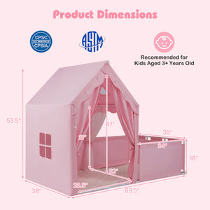 Kids tent with door and mesh curtain design