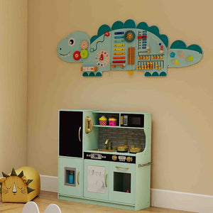 Wooden toy storage organizer with 10 storage cubes for kids bedroom and playroom