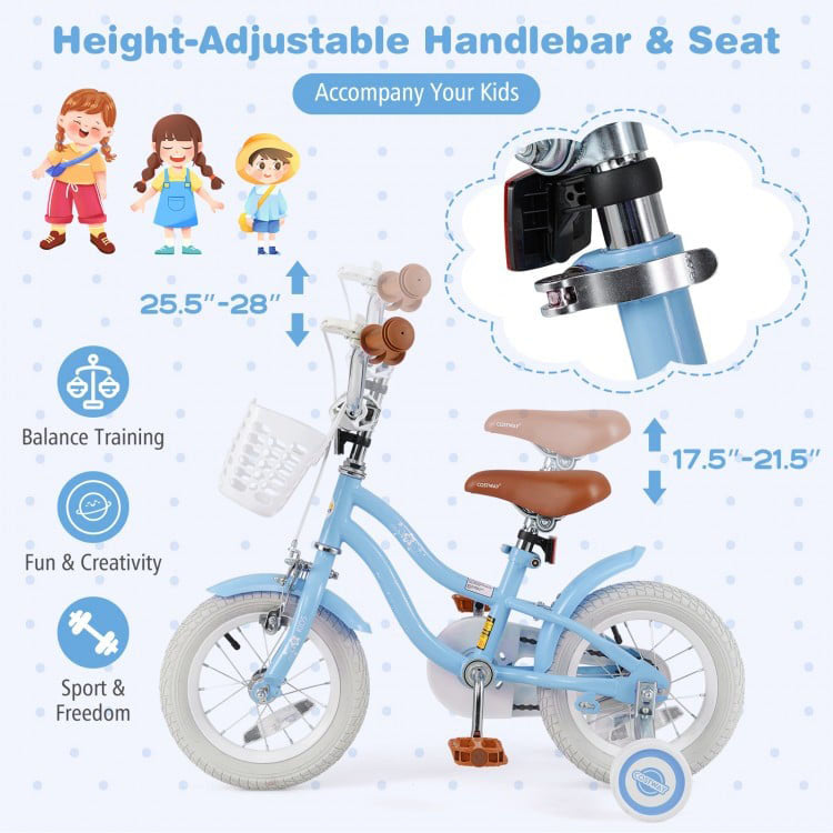 Adjustable handlebar and seat for kids growing bike