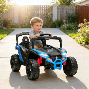 Child playing with a toy car on a driveway