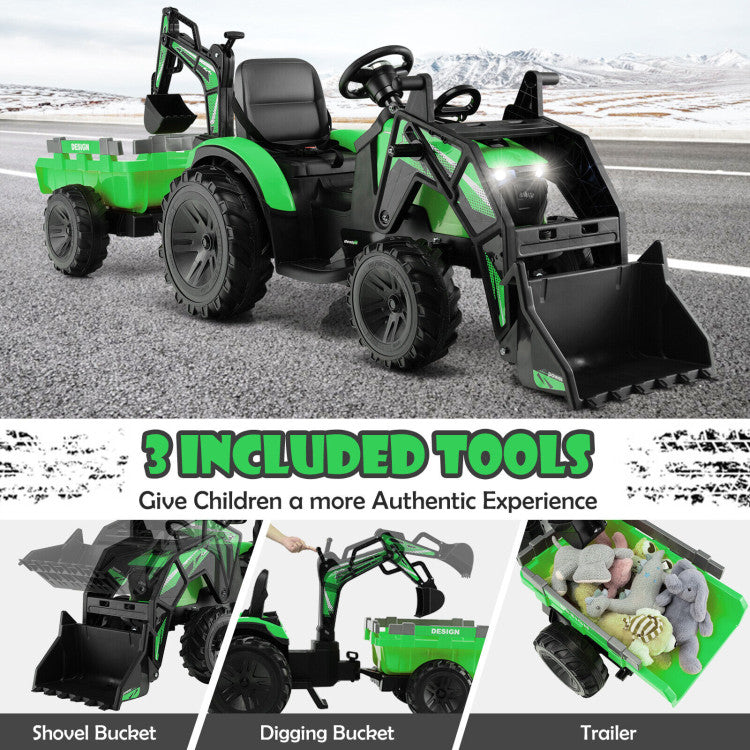 Kids construction vehicle with USB music player