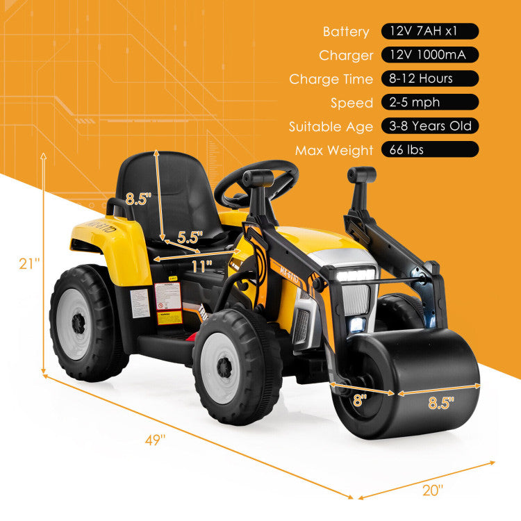 Kids electric construction truck toy with horn and lights
