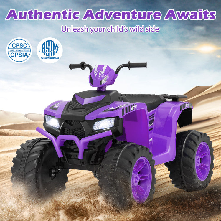 Kids off-road ride-on quad toy with music and lights