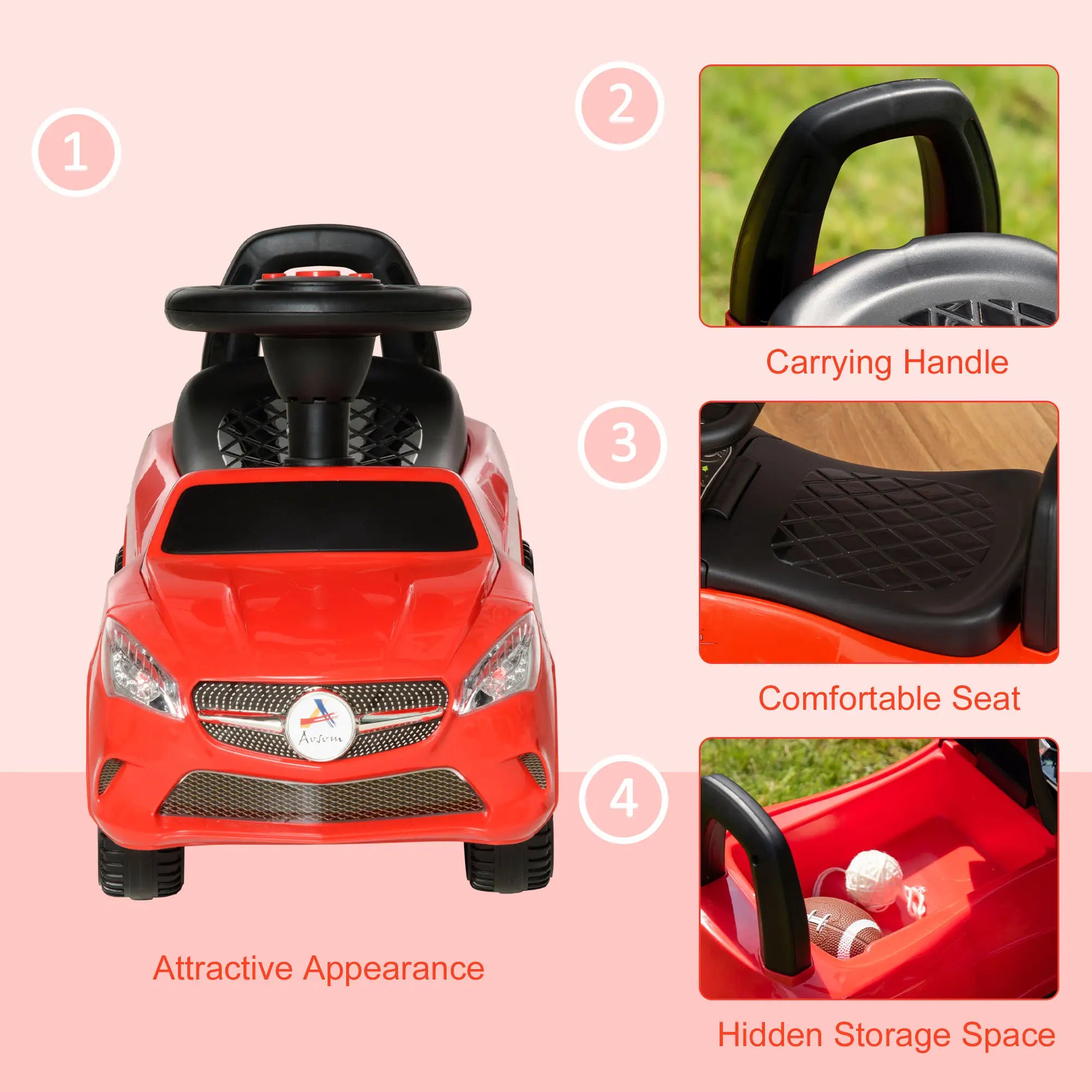 Kids outdoor push car with horn