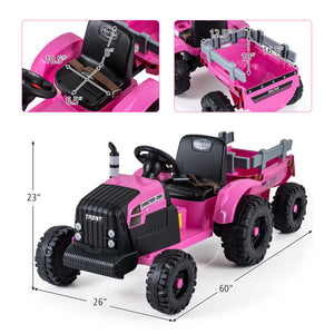 Kids outdoor tractor with comfortable seat and safety belt