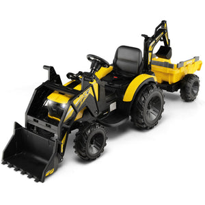 12V Kids Ride On Excavator 3-in-1 Construction Vehicle