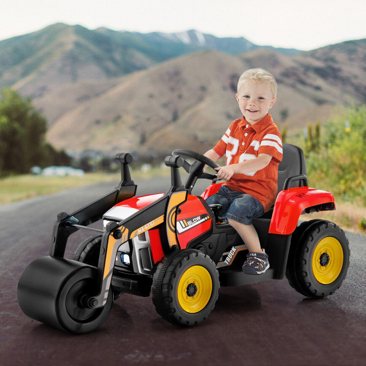 12V kids ride-on road roller construction toy