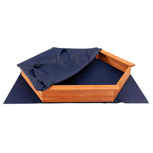 Kids sandbox accessories with benches and cover