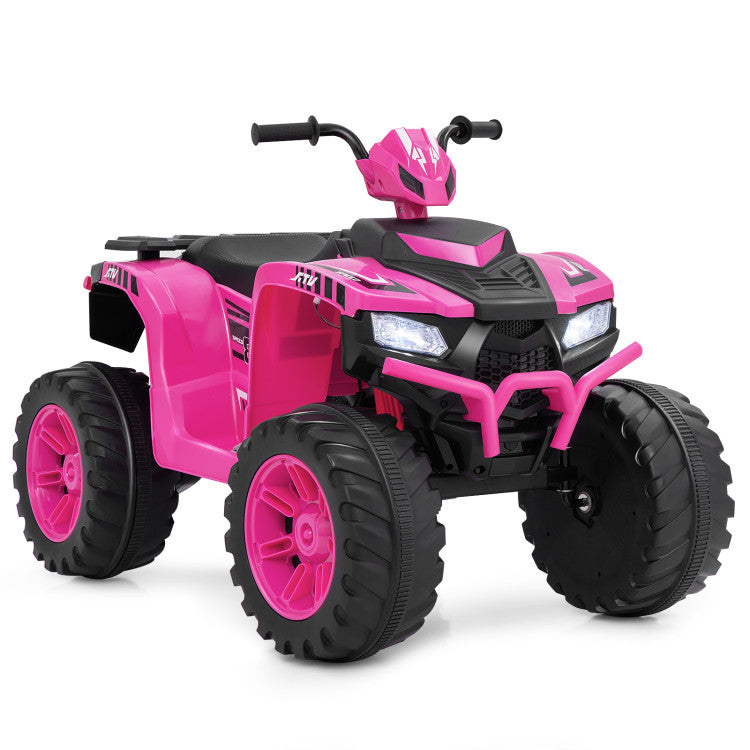 Kids ATV with wide footrests and stable base