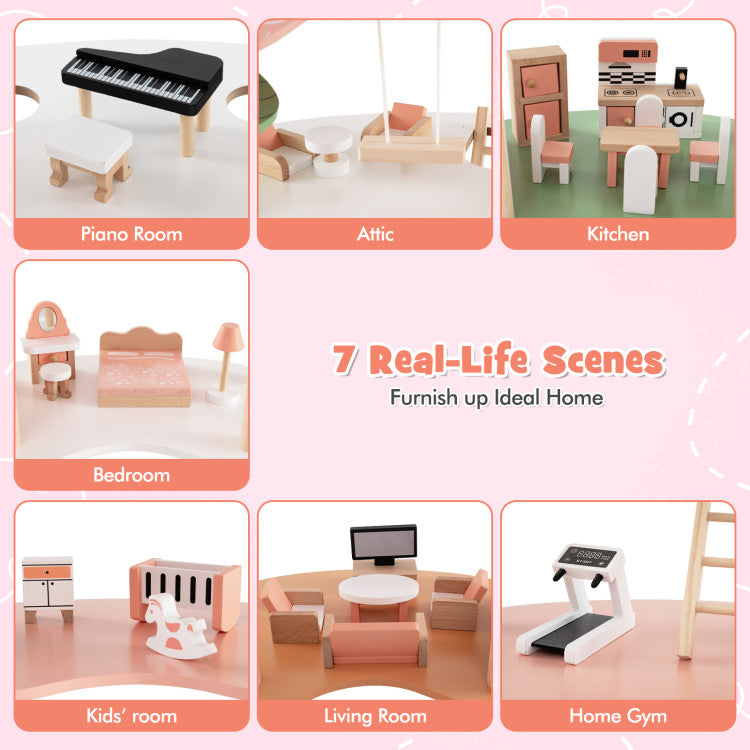 Large dollhouse for girls and boys with multiple floors