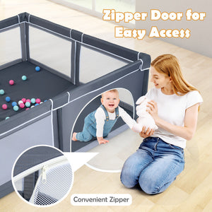 Large Baby Playpen with 50 Ocean Balls – Safe Infant Play Center Yard