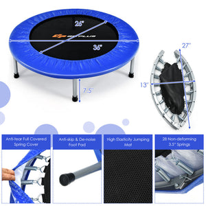 Low impact rebounder trampoline for exercise