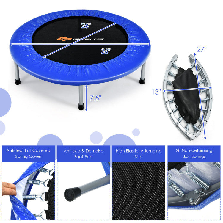Low impact rebounder trampoline for exercise
