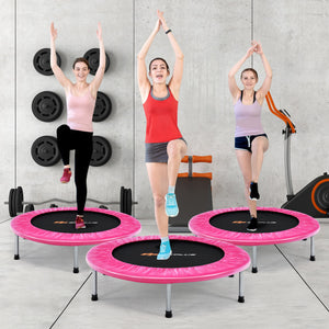 Low impact workout trampoline with springs