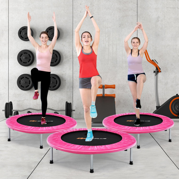 Low impact workout trampoline with springs