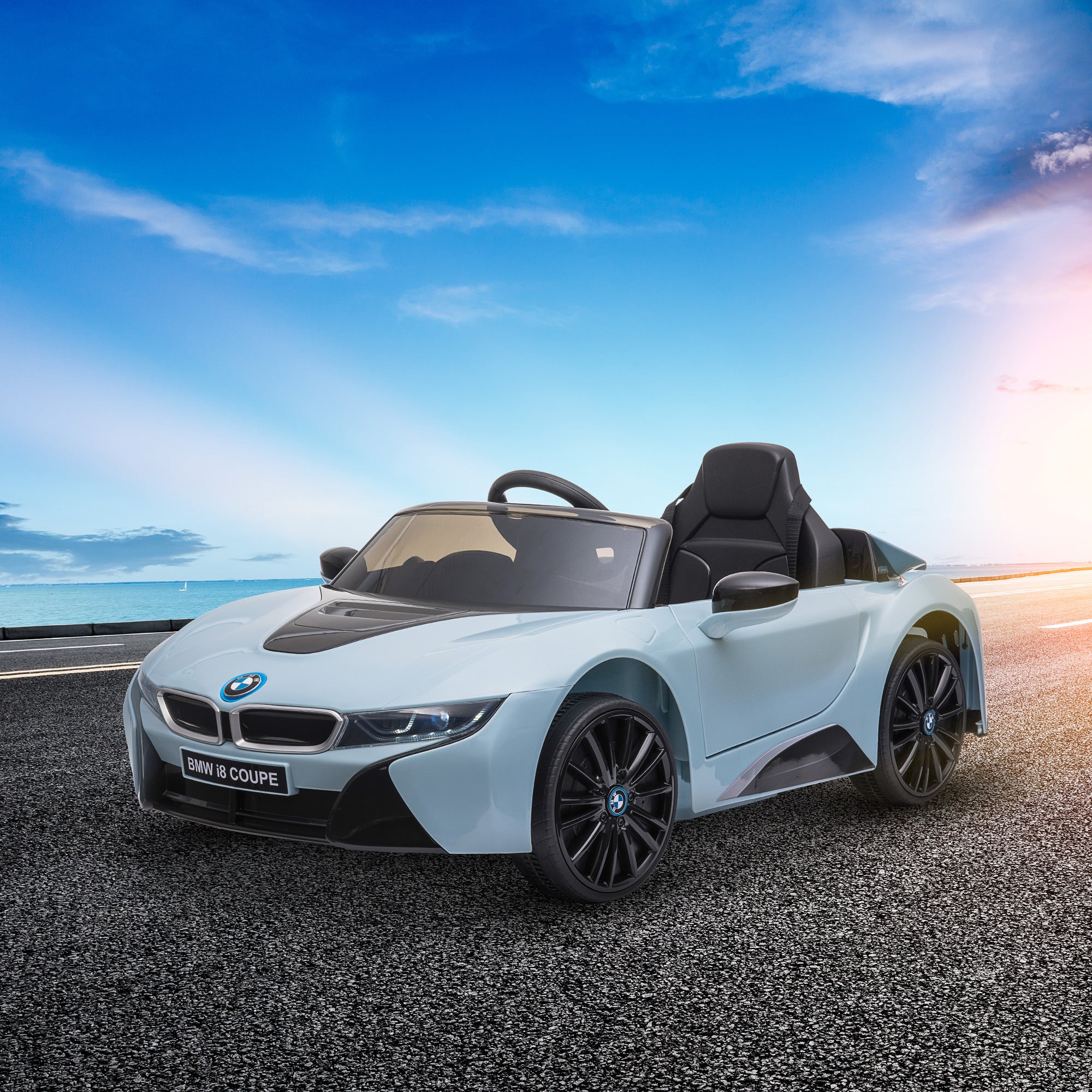 Luxury BMW I8 kids car gift idea for boys and girls aged 3–8.
