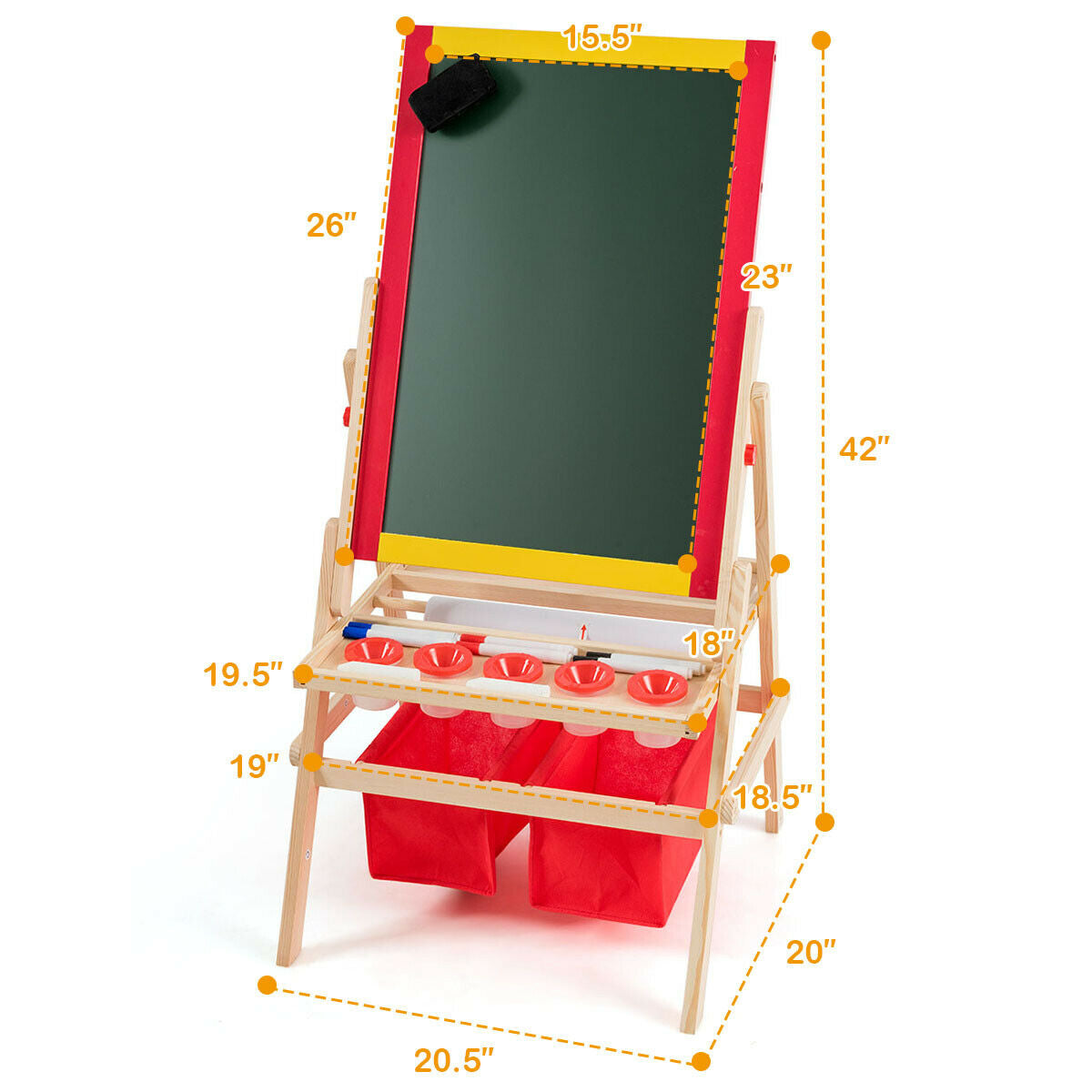 Magnetic chalkboard easel for creative drawing and writing