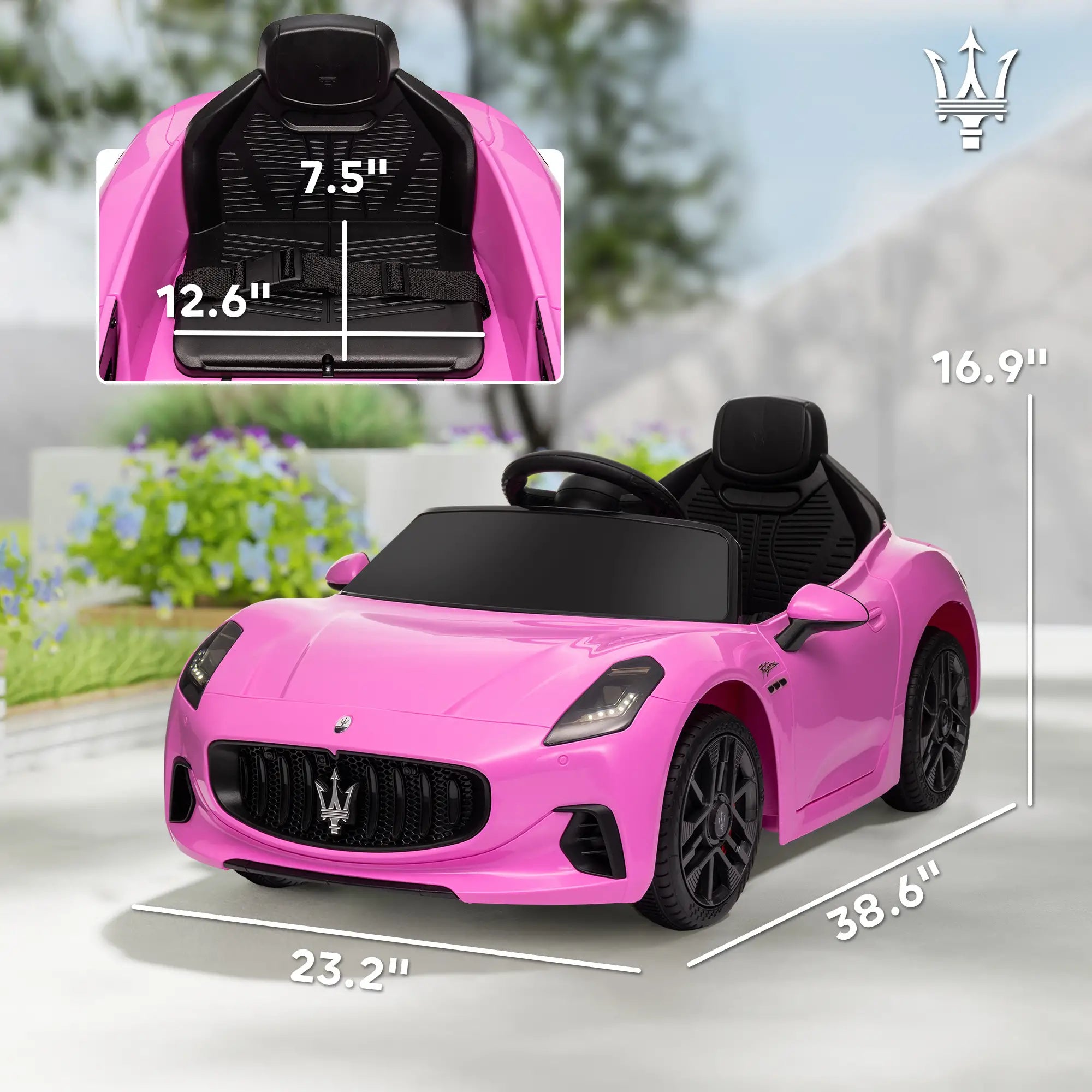 Maserati electric car for kids with music and horn