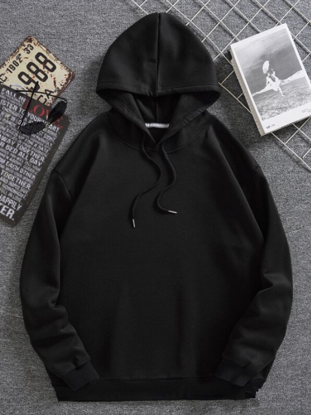 Men Drawstring Thermal Hoodie