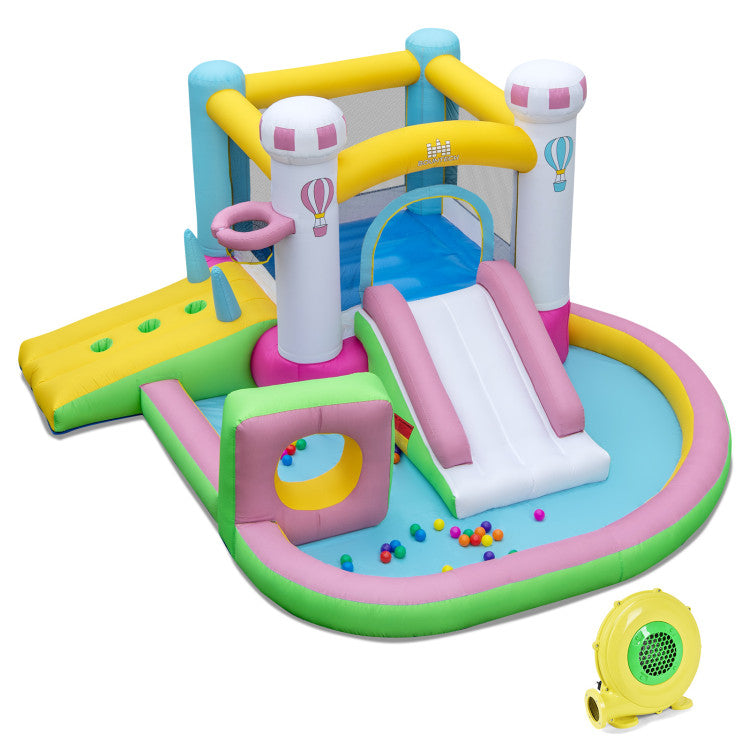 Bounce house with mesh safety walls