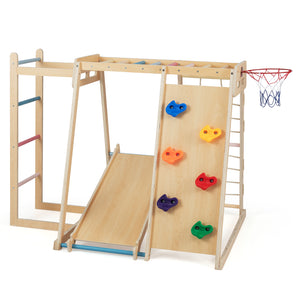 Wooden monkey bars for kids indoor climbing and active play