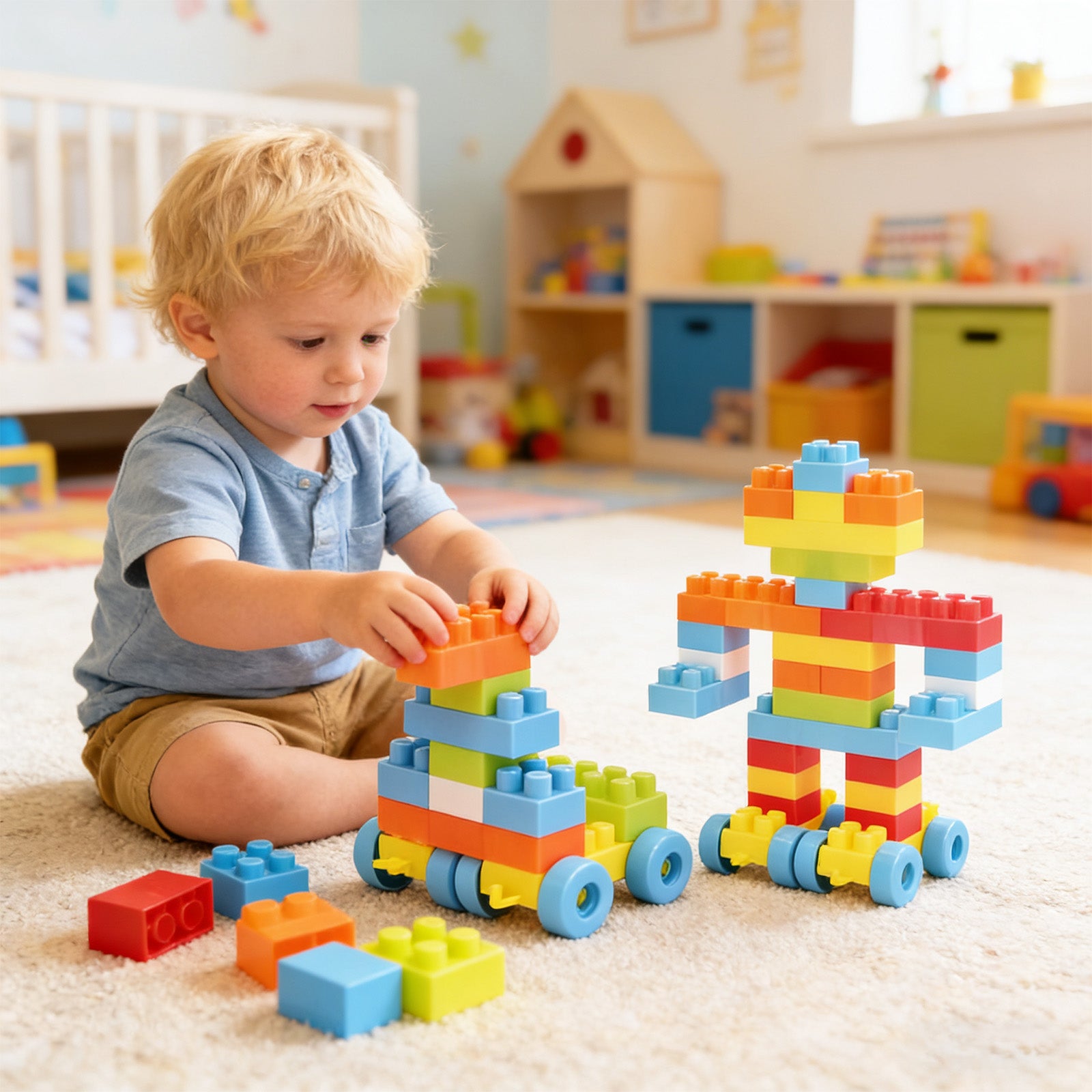 Montessori building blocks for toddlers promoting early learning and creativity