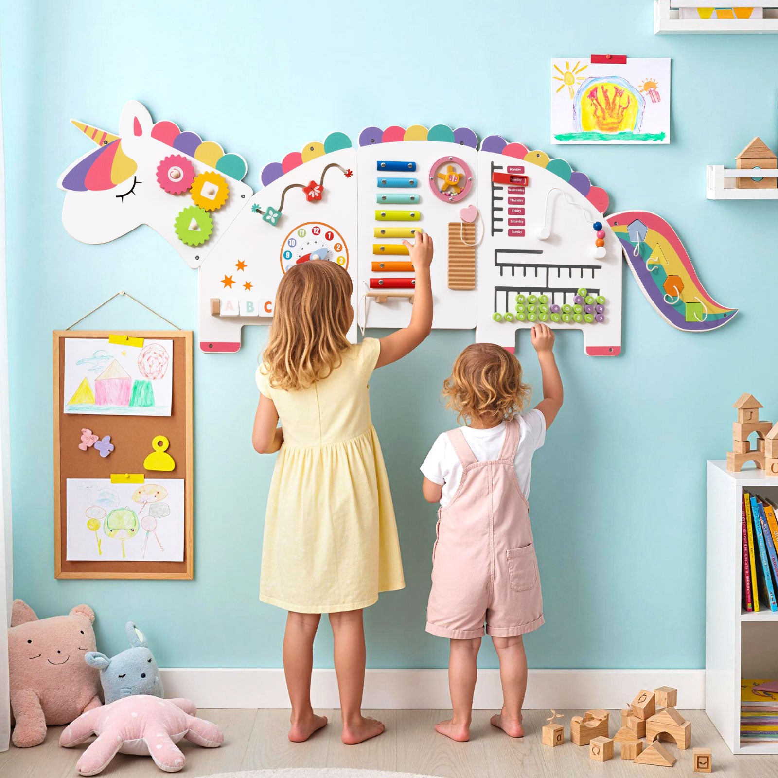 Montessori wooden wall activity board for early childhood learning
