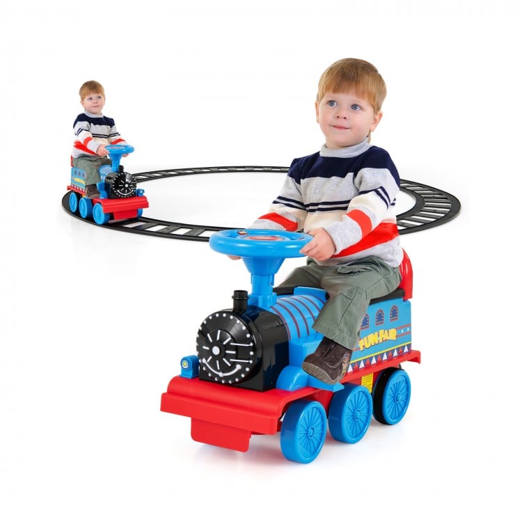 Kids ride-on train with track