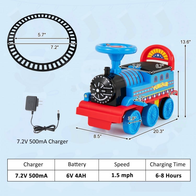 Ride-on train with realistic whistle sound