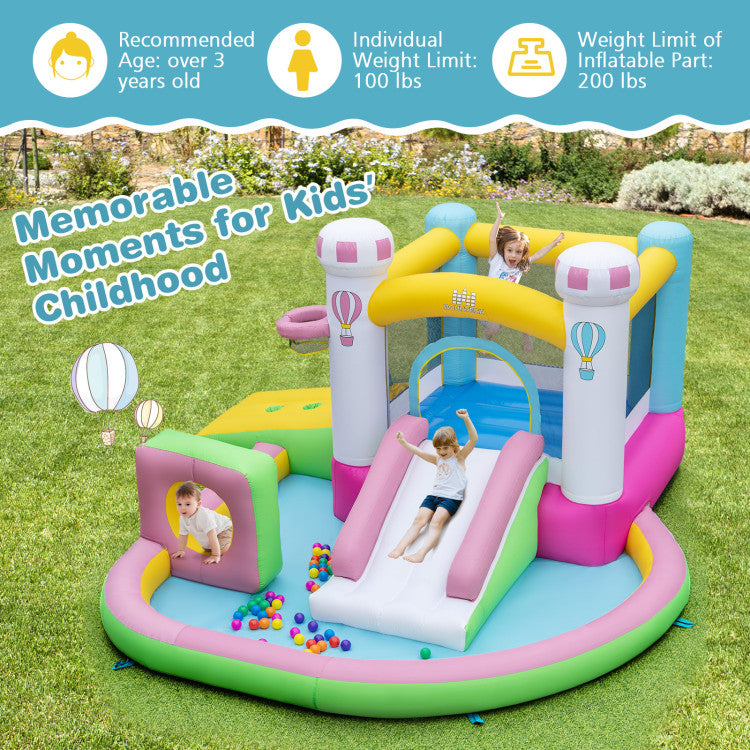 Obstacle and slide combo bouncy castle
