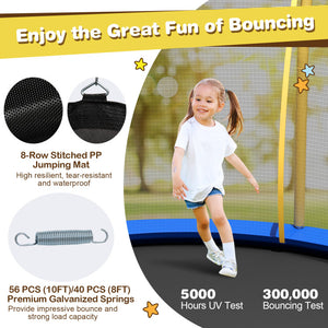 outdoor kids play trampoline with enclosure