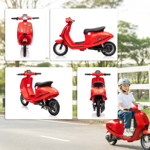 Outdoor kids ride on motorcycle parked on pavement