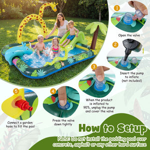 Outdoor water play center for kids backyard