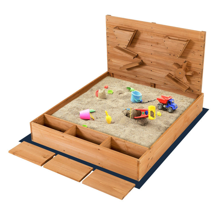 Outdoor kids sandbox for backyard fun