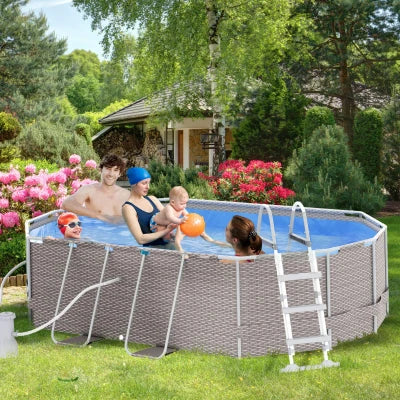 Outsunny frame pool gray above ground design