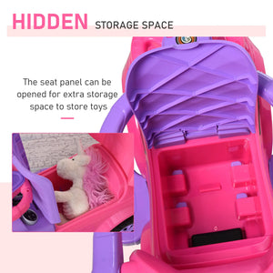 Side view of Aosom pink toddler push car