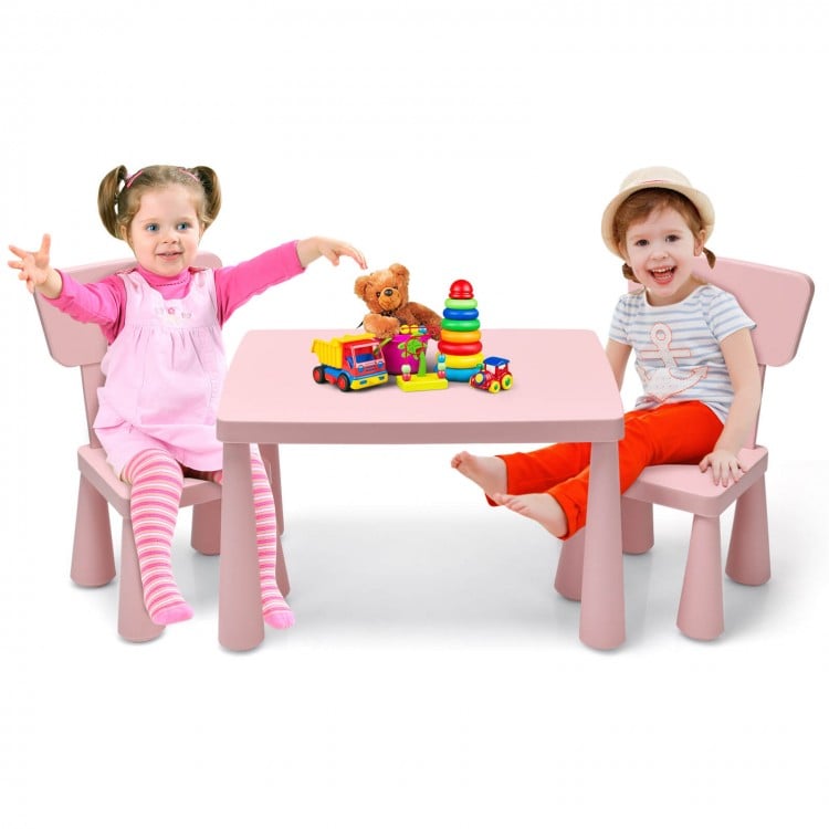 Pink ergonomic play table for small children