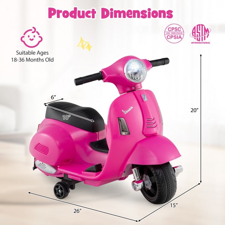 Complete pink Vespa ride-on set