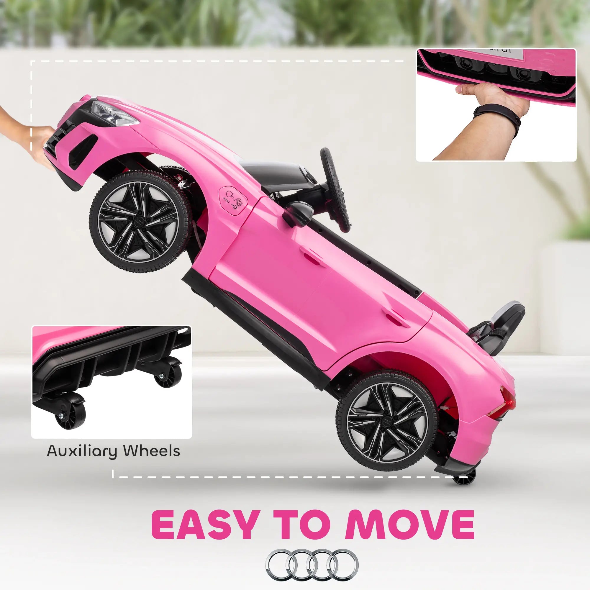 Pink Mercedes Benz style power wheels car