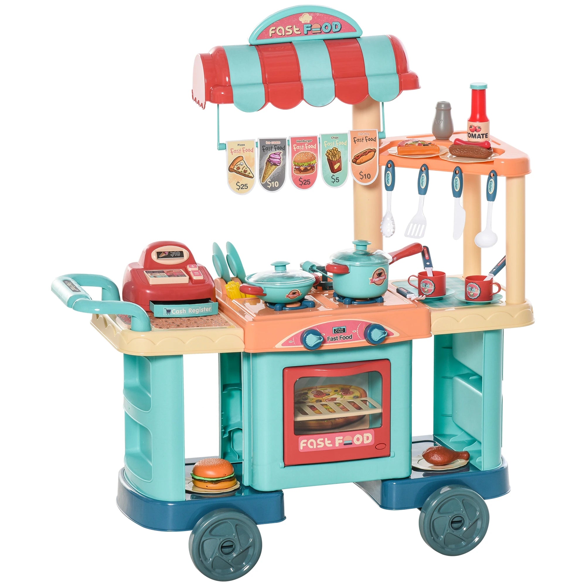 Play kitchen with accessories for imaginative play