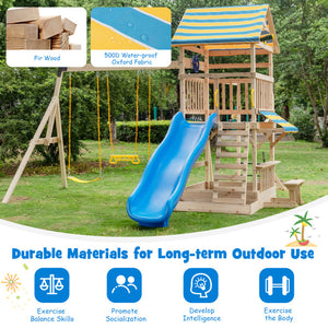 playground climbing dome with slide and snack bench