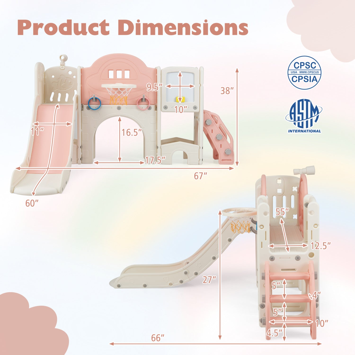 Toddler slide and climber for home playroom