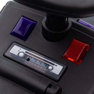 Close-up of a vintage joystick with buttons on a dark background