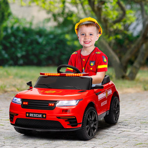 Kids black police power wheels ride-on car