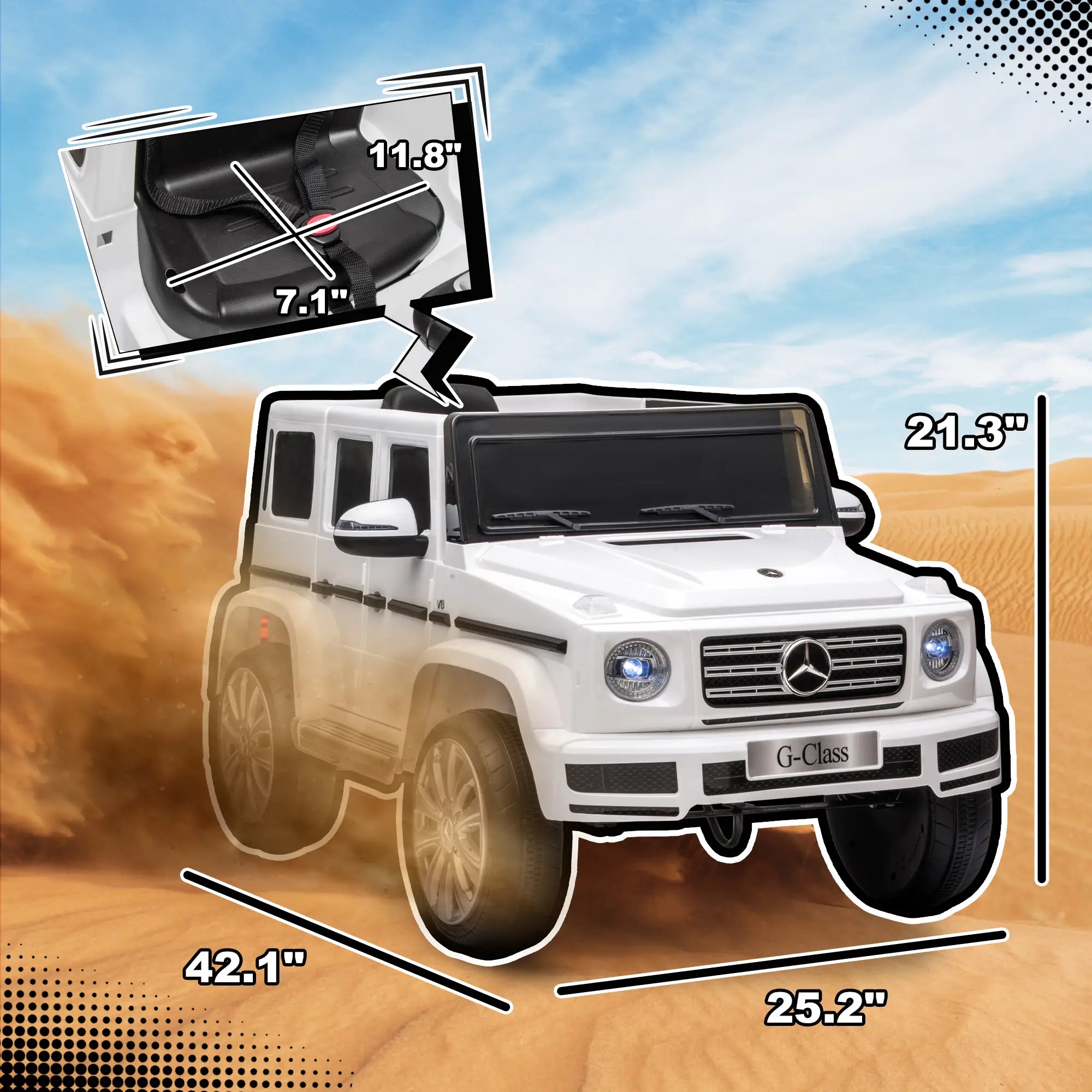 Black Mercedes Benz G500 12V ride-on toy SUV as Barbie Jeep alternative