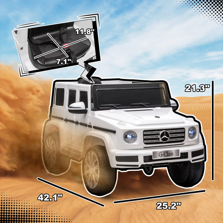 Black Mercedes Benz G500 12V ride-on toy SUV as Barbie Jeep alternative