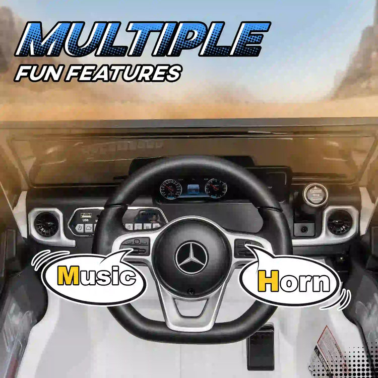 Mercedes Benz G500 licensed black 12V ride-on SUV toy like 2-seater Jeep