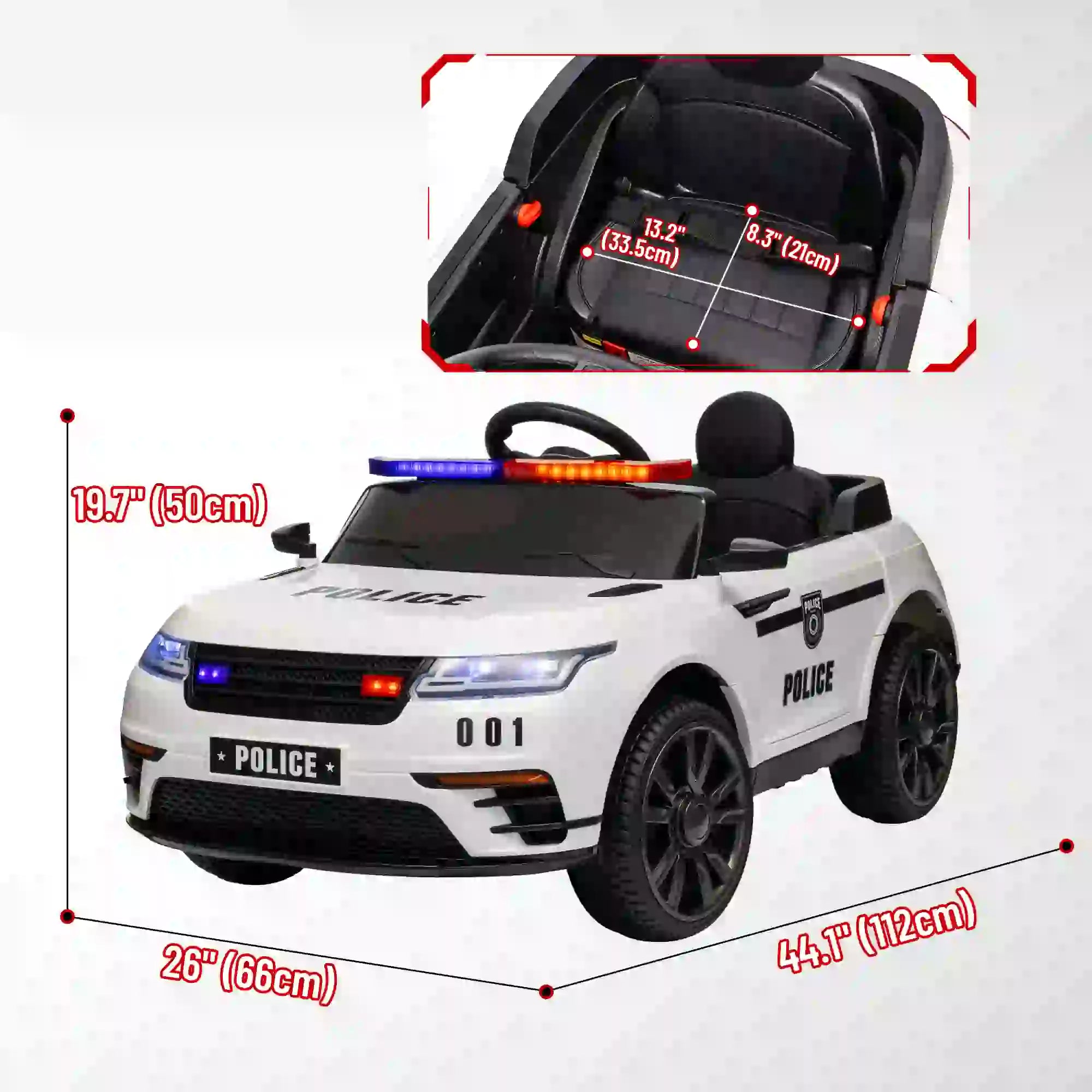 Power wheels style kids police car with siren
