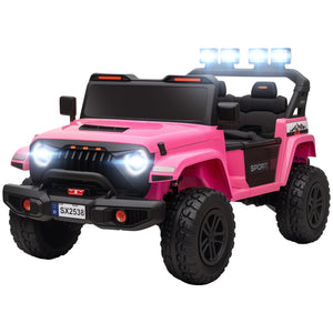 Qaba black 2-seater ride-on truck compared to Power Wheels Princess Jeep